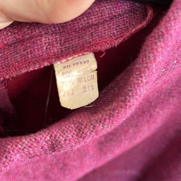 Vintage 1960s Beeline magenta mod sleeveless wool mini dress 14 women’s - Picture 8 of 9